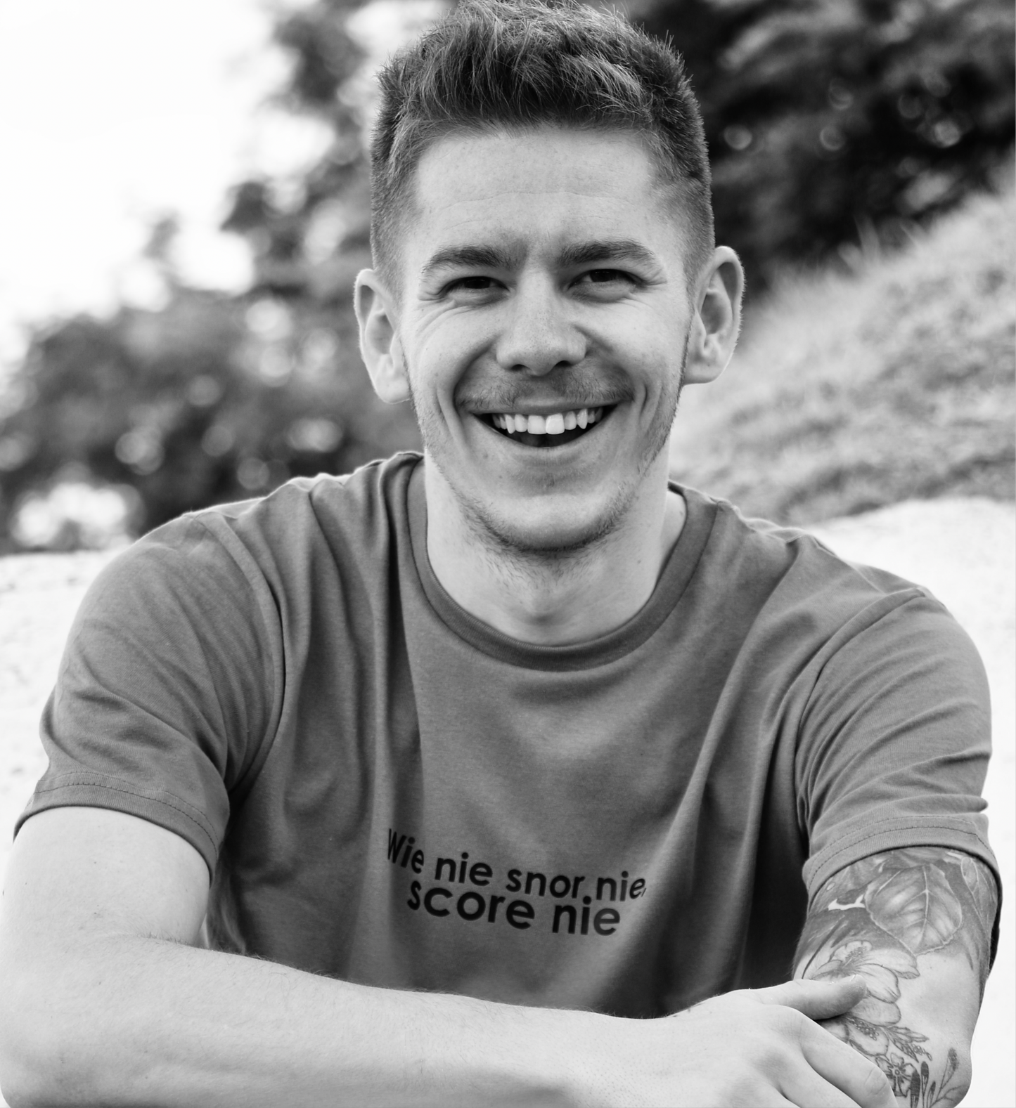 "Wie nie snor nie score nie" t-hemp