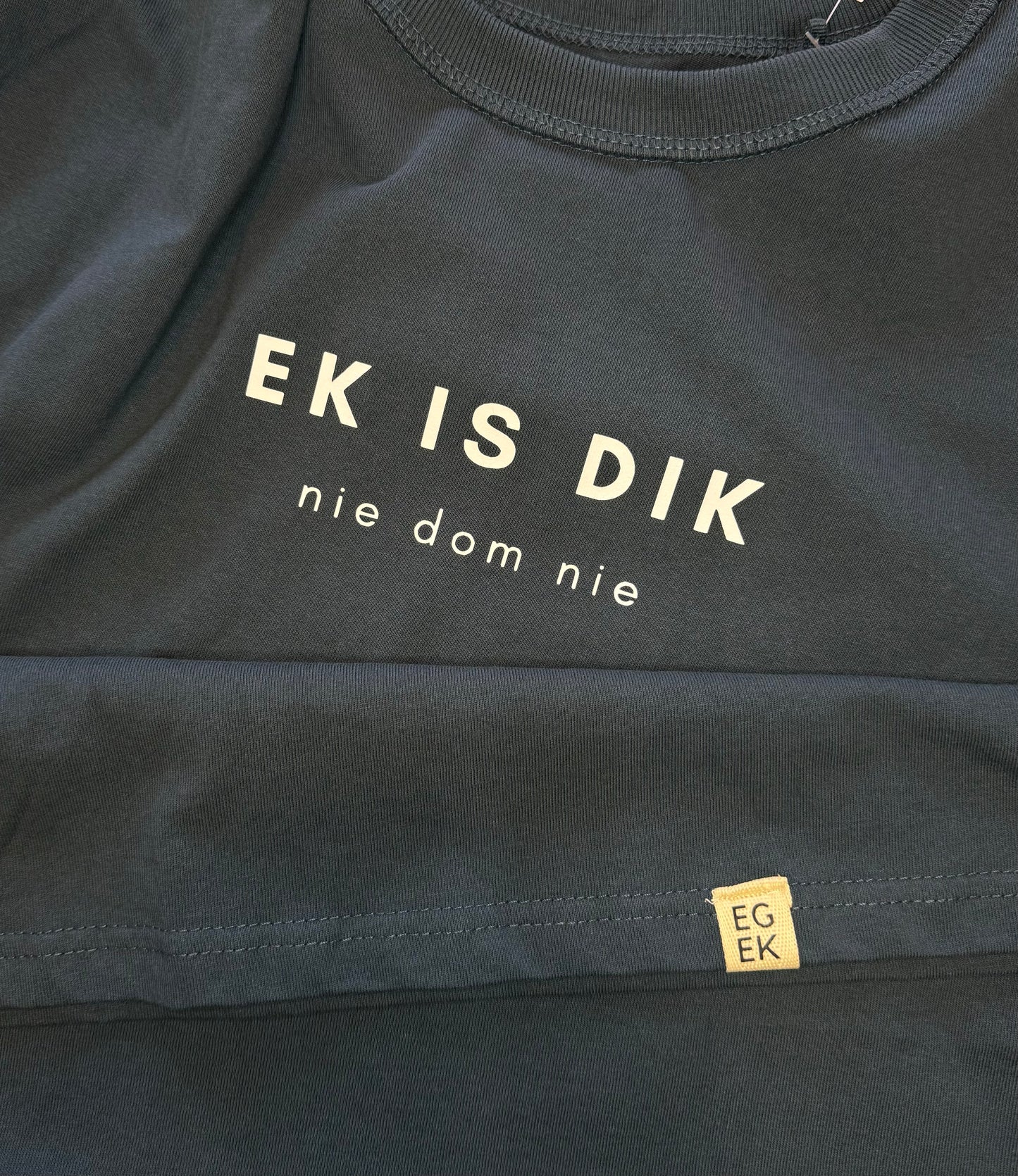 "Ek is dik nie dom nie" t-hemp